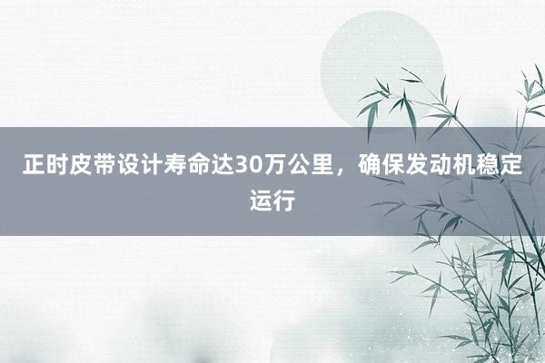 正时皮带设计寿命达30万公里，确保发动机稳定运行